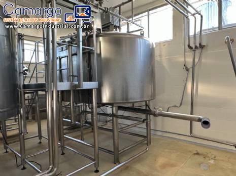 Queijomatic em inox para fabrica��o de massa para queijos Globo Inox 5.000 litros