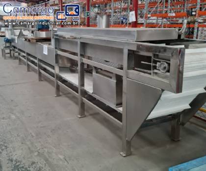 Pasteurizador contínuo tipo túnel por imersão para aquecimento, resfriamento e secagem de frascos embalagens TECNINT Pasteurizador contínuo tipo túnel por imersão para aquecimento, resfriamento e secagem de frascos embalagens TECNINT