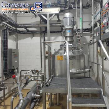 Tanque dispersor em inox para pós 500 litros Kroma com bomba Netzsch válvulas Alfa Laval Tanque dispersor em inox para pós 500 litros Kroma com bomba Netzsch válvulas Alfa Laval